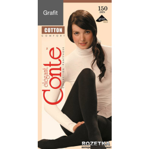 Колготки Conte з бавовни Cotton 150 Den 3 р Grafit -4811473088855