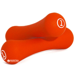 Гантелі неопренові LiveUp Neoprene Dumbbell 2х1 кг пара Orange (LS2002-B1) в Черкасах