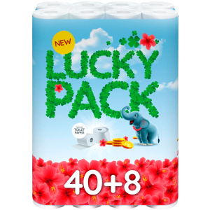 Туалетная бумага Lucky pack 140 отрывов 2 слоя 48 рулонов Белая (8595027101424) в Черкассах