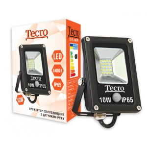 Светодиодный прожектор Tecro TL-FL-10B-PR 10W 6400K с датчиком движения