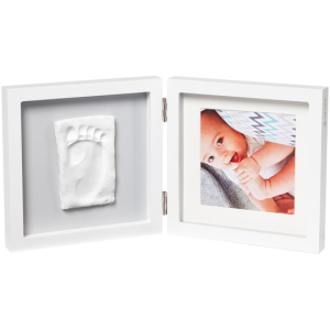Набор для создания отпечатка ручки и ножки малыша Baby Art Двойная рамка квадратная Бело/серая (3601095200) (3220660304493) в Черкассах
