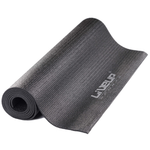 Килимок для йоги LiveUp PVC YOGA MAT 180x61x0.4см Чорний в Черкасах