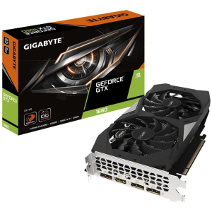 Відеокарта GIGABYTE GeForce GTX1660 6144Mb OC (GV-N1660OC-6GD) краща модель в Черкасах