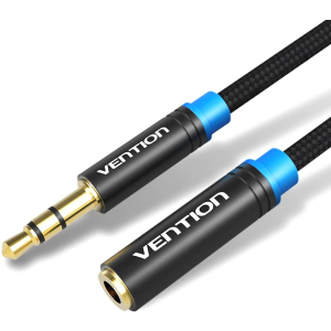 купить Кабель Vention Audio 3.5 мм M - 3.5 мм F 5 м Black (65780841/VAB-B06-B500-M)