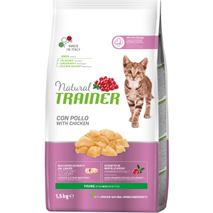 Сухий корм для молодих кішок від 7 до 12 місяців Trainer Natural Super Premium Young Cat 1.5 кг (8059149029603) рейтинг