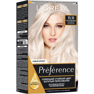 Стійка гель-фарба для волосся L'Oreal Paris Recital Preference 11.11 Холодний попелястий (3600523018277) краща модель в Черкасах