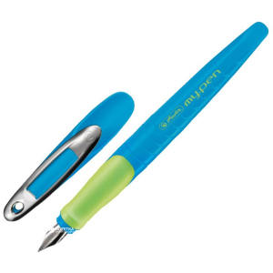 Ручка перьевая для правши Herlitz My.Pen Blue-Neon Синяя Голубой корпус (10999761) лучшая модель в Черкассах