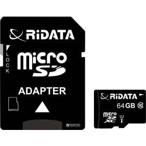 RiDATA microSDXC 64GB Class 10 UHS-I + SD адаптер (FF964426) лучшая модель в Черкассах