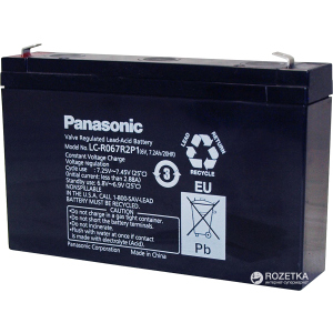 Аккумуляторная батарея Panasonic 6V 7.2Ah (LC-R067R2P1) ТОП в Черкассах