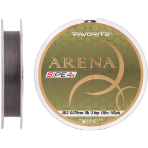 Шнур Favorite Arena PE 4x 150 м # 0.2/0.076 мм 2.1 кг Сріблястий (16931089) краща модель в Черкасах