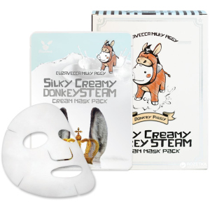 Маска тканевая с паровым кремом Elizavecca Silky Creamy Donkey Steam Cream Mask Pack 10 шт по 25 мл (8809520942164) ТОП в Черкассах