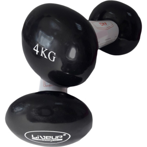 Гантели LiveUp Vinyl Dumbbell EGG HEAD 4 кг пара Черные (LS2001-4) ТОП в Черкассах