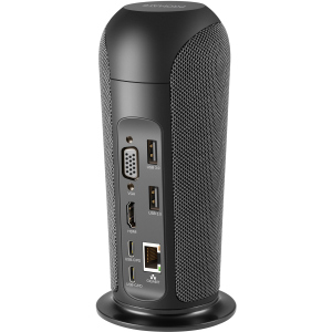 Док-станція 13-в-1 Promate AlphaHub USB-C PD/HDMI/VGA/3xUSB 3.0/USB-C 3.1/RJ45/SD/MicroSD/AUX 3.5 мм/5W динамік Black (alphahub.black) ТОП в Черкасах