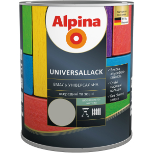 Эмаль Alpina Universallack Шелковисто-матовая 2.5 л Серая (948103739) в Черкассах