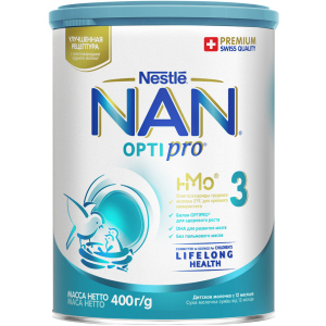 Сухая молочная смесь Nestle NAN 3 Optipro с олигосахаридом 2'FL для детей от 12 месяцев 400 г (7613032476175) в Черкассах