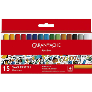 Пастель воскова Permanent Caran d'Ache School Line картонний бокс 15 кольорів (7610186238154) ТОП в Черкасах