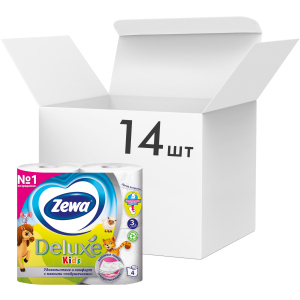 Упаковка туалетного паперу Zewa Kids тришаровий 14 шт по 4 рулони (7322540606225) в Черкасах