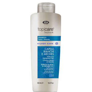 Шампунь для ухода за осветленными и седыми волосами Lisap Top Care Repair Silver Care shampoo 500 мл (1100210000018) ТОП в Черкассах