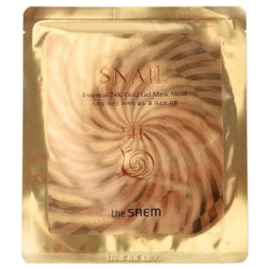 Гелева маска з муцином равлики та 24К золотом The Saem Snail Essential 24K Gold Gel Mask Sheet 30 г (8806164121108) краща модель в Черкасах