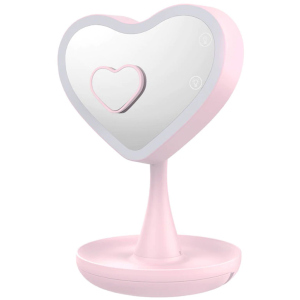 Дзеркало для макіяжу UFT Mirror Heart Pink Серце з підсвічуванням (4820176260086) ТОП в Черкасах