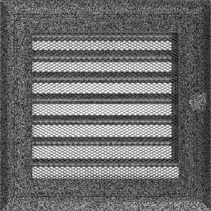 Вентиляційна решітка Kratki Oskar чорно-срібна з жалюзями 17x17 ТОП в Черкассах