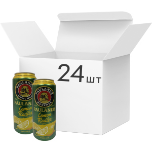 Упаковка пива Paulaner Lemon Radler светлое фильтрованное 2.5% 0.5 л x 24 шт (4066600119517)