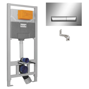 IMPRESE комплект інсталяції для унітазу 3в1 (інсталяція, кріплення, клавіша хром PAN) краща модель в Черкасах