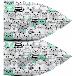 Набір наволочок Cosas Бязь Set Pillow Cats 40х60 см 2 шт Gray (4822052025147) краща модель в Черкасах