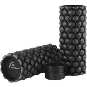 Ролик масажний профільований ProSource 2-в-1 HEXA Massage Roller 61/30 x 12.7 см Чорний (ps-2160-hex-lmr-black) в Черкасах