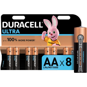 Лужні батареї Duracell Ultra Power AA 1.5В LR6 8 шт (5000394063051) в Черкасах