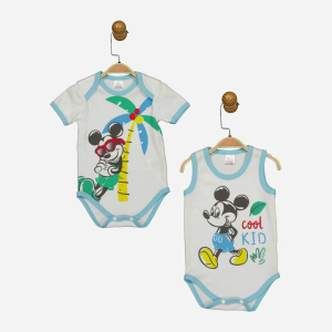 Боді Disney Mickey Mouse MC17247 86-92 см 2 шт Біло-блакитне (8691109874818) краща модель в Черкасах