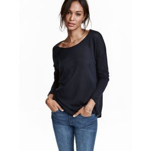 Лонгслив H&M 3635054-AAQJ XS Темно-синий (DD3000001092742)