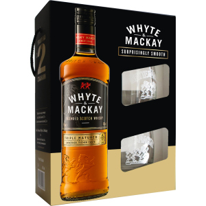 Віскі Whyte&Mackay 0.7 л 40% + 2 келихи (4820196540076) краща модель в Черкасах