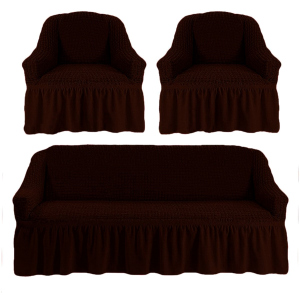 Чехлы для мебели Love You диван и два кресла (3+1+1) 38 Черный шоколад (ly181113) (4820000181113) в Черкассах