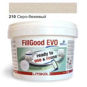 Полиуретановая затирка Litokol FillGood EVO 210 (Серо-бежевый) 5кг. лучшая модель в Черкассах