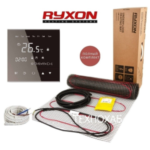 Теплый пол RYXON HM/1,5м² /300Ват/ 200Вт/м² двухжильный нагревательный мат с сенсорным программируемым терморегулятором WarmLife черного цвета ТОП в Черкассах