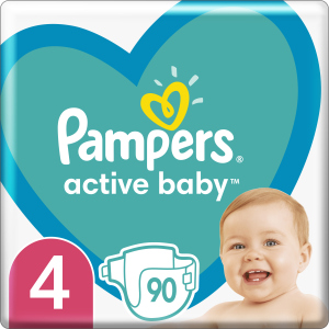 Підгузки Pampers Active Baby Розмір 4 (Maxi) 9-14 кг 90 шт (8001090950376) в Черкасах