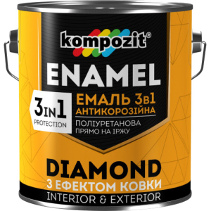 купить Эмаль антикоррозионная Kompozit 3 в 1 Diamond 0.65 л Серебряная (4820085745247)