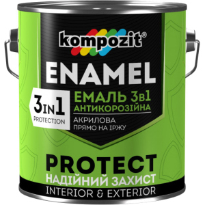 купити Емаль антикорозійна Kompozit 3 в 1 Protect 0.75 л Біла (4820085742642)