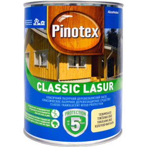 Лазурь Pinotex Classic Lasur - матовая алкидная пропитка для дерева, лазурная, с декоративным эффектом, тик, 1 л (5301554) ТОП в Черкассах