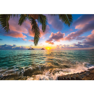 хороша модель Фотошпалери флізелінові DecoArt Захід сонця на пляжі 254 x 184 см 2 сегмента (11748-V4)
