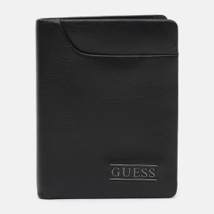 Мужской кошелек кожаный Guess SMNEWB-LEA46 Black (7621097543312) надежный