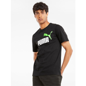 Футболка Puma ESS+ 2 Col Logo Tee 58675951 S Puma Black-Green Flash (4063699308884) в Черкассах