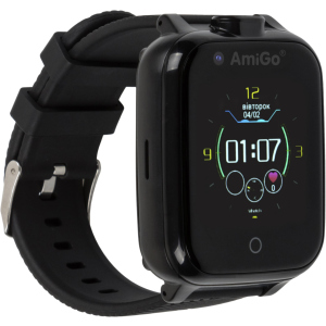 Детские смарт-часы с видеозвонком AmiGo GO006 GPS 4G WIFI Videocall Black (dwswgo6b) ТОП в Черкассах