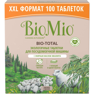 Таблетки для посудомийної машини BioMio Bio-Total 7 в 1 з маслом евкаліпту 100 шт (4603014015945) ТОП в Черкасах