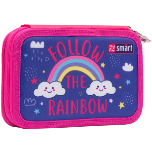 Пенал твердый Smart двойной HP-01 Follow the rainbow фиолетовый (532818) лучшая модель в Черкассах