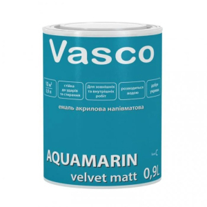 хорошая модель Эмаль Vasco AQUAMARIN ( Васко АКВАМАРИН ) 0.9 л акриловая, водоразбавляемая, для дерева и металла, внутри и снаружи