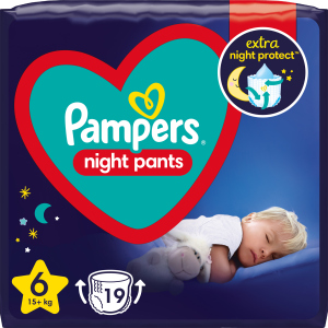 Подгузники-трусики ночные Pampers Night Pants Размер 6 (15+ кг) 19 шт (8006540234761) в Черкассах