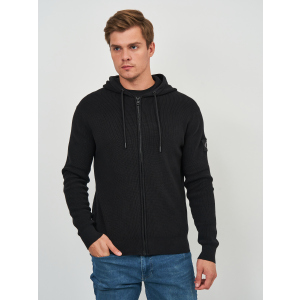 Толстовка Calvin Klein Jeans Textured Zip Through Hoodie J30J318400-BEH L Black (8719854126683) в Черкасах