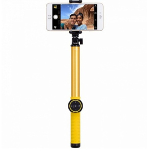 Селфі-монопод Momax Selfie Hero KMS8D NEW 150cm з Bluetooth Android та iOS Yellow надійний